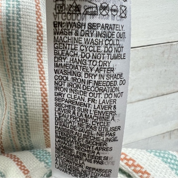 Roxy Sweater Top Cabo Trip Poncho‎ Womens Medium Stripe Hood Pockets - Picture 9 of 12